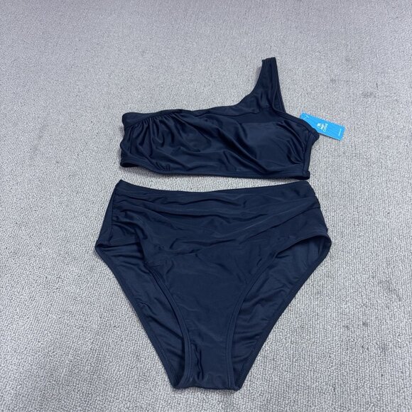 Cupshe Two Piece Swimsuit Black Women’s Size Medium - Picture 1 of 10